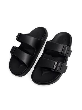 Skechers Two-Strap Slide Sandals – Women’s Size 8 – Black – Excellent Condition